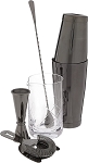 Mercer M37131BK - Barfly Cocktail Mixing Set, 5-piece, gun metal black finish, color gift box